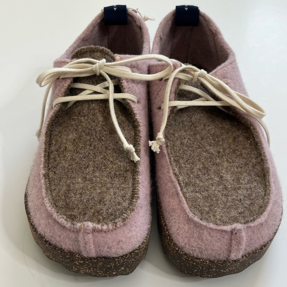 New Asportguesas by Fly London Chat Sneaker Wool Rubber Cork Pink Size 37 Shoes - Picture 2 of 9